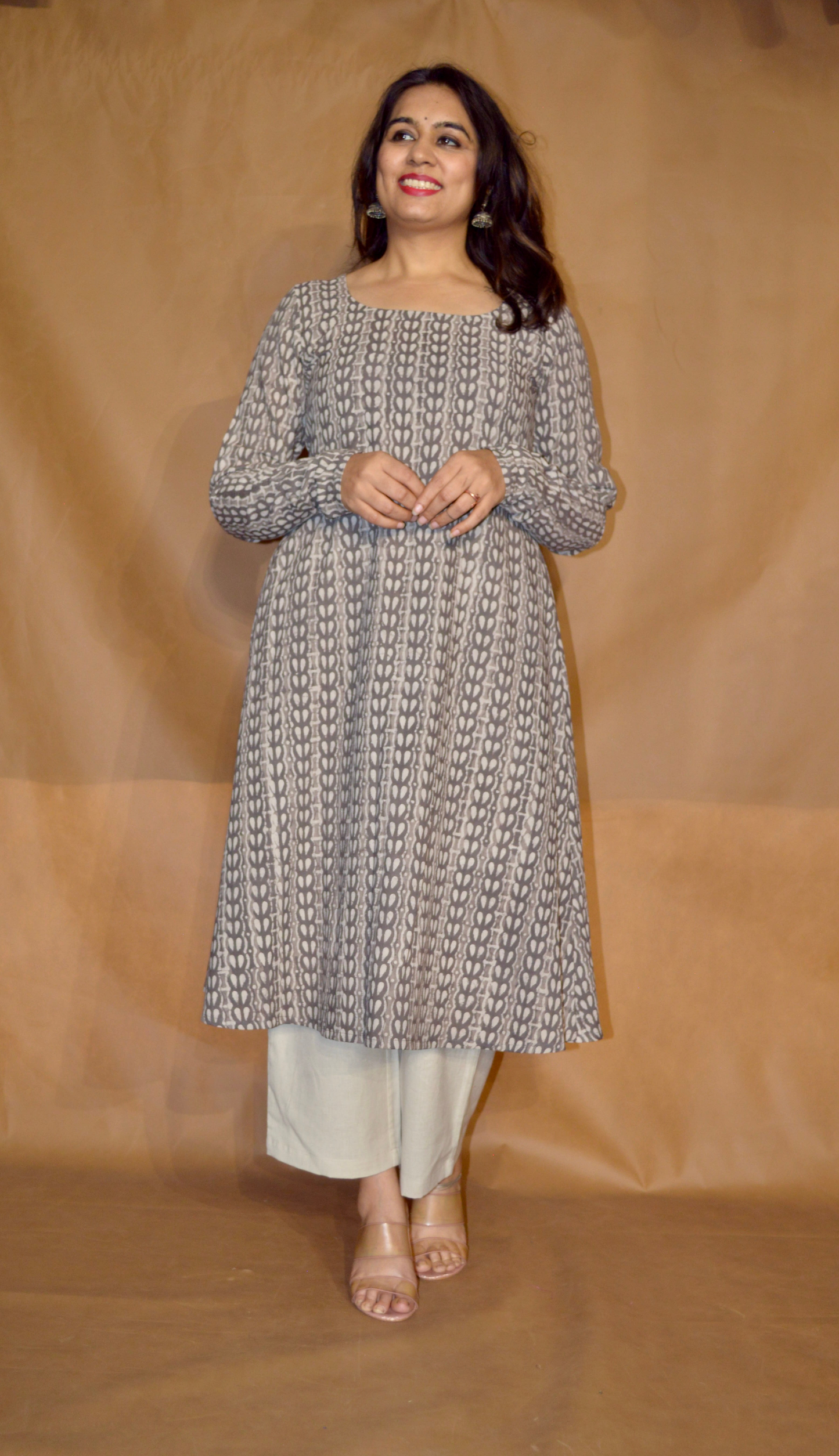Misty Loom Dabu Cotton A-Line Kurta