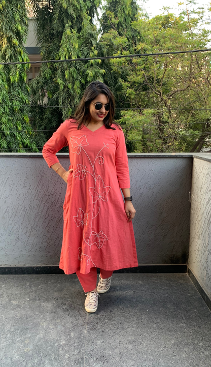 Coral Pink Co-ord Set (Echoes of Winter)