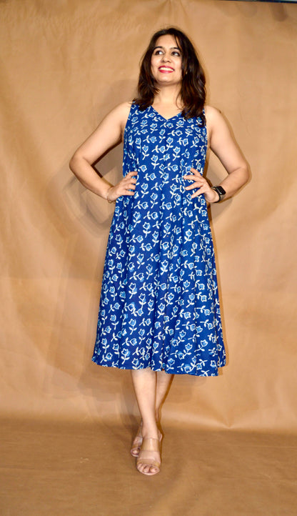 The Indigo Meadow Circular Dress