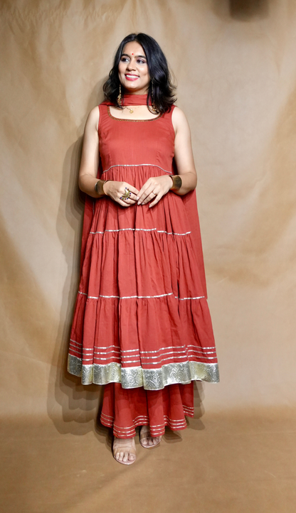 Sindoori Sham Anarkali Dress