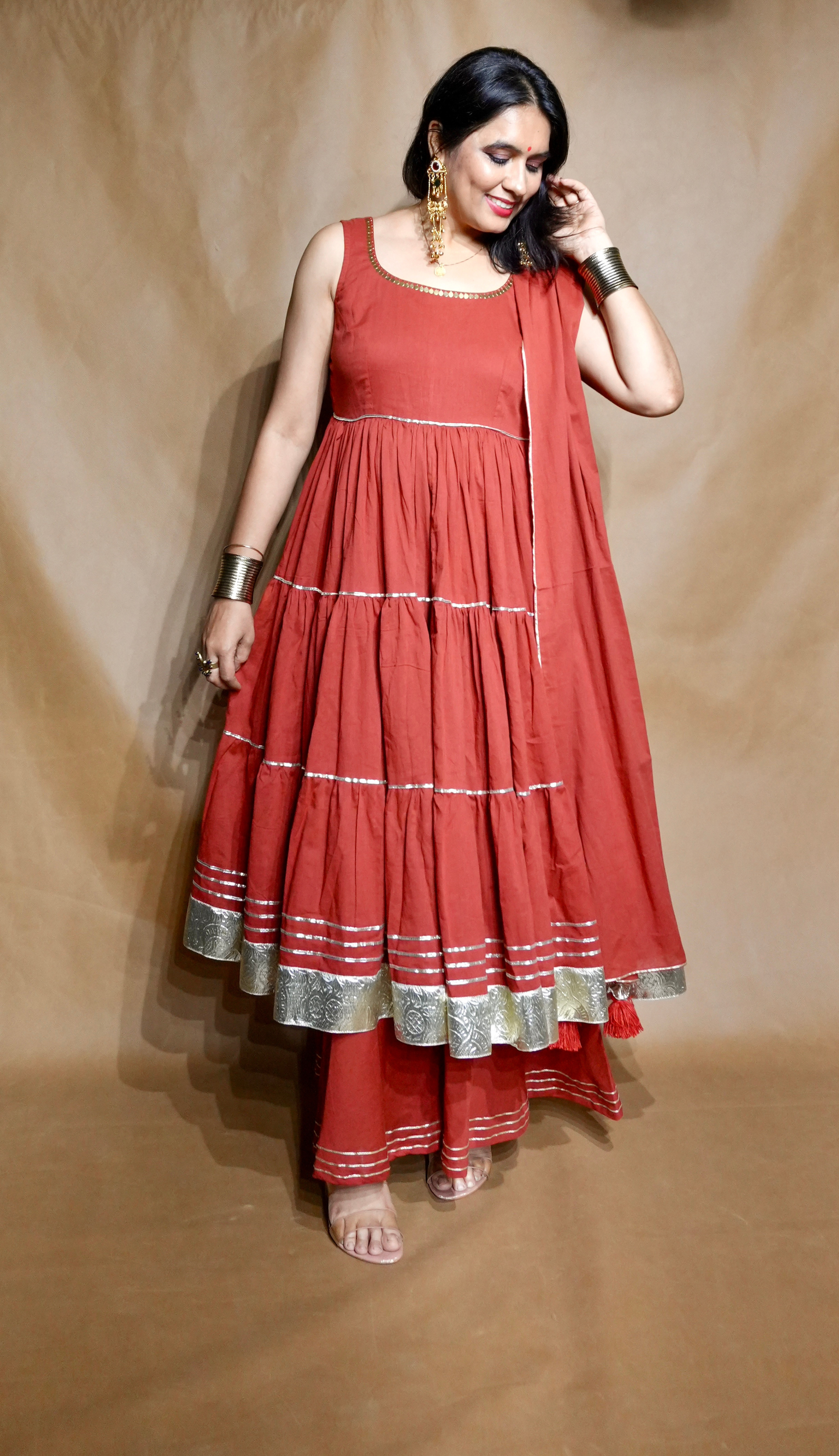 Sindoori Sham Anarkali Dress