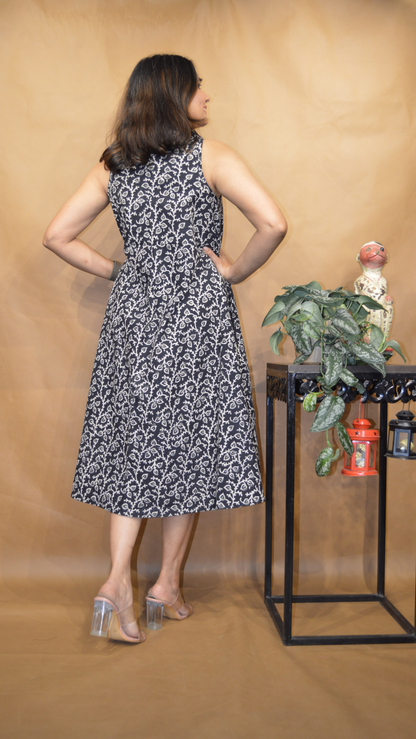 The Nocturne Vine Kalamkari Circular Dress
