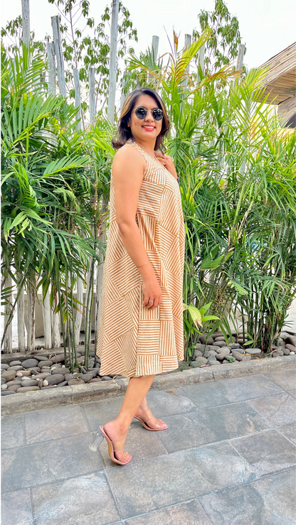 Golden threads Circular Dress