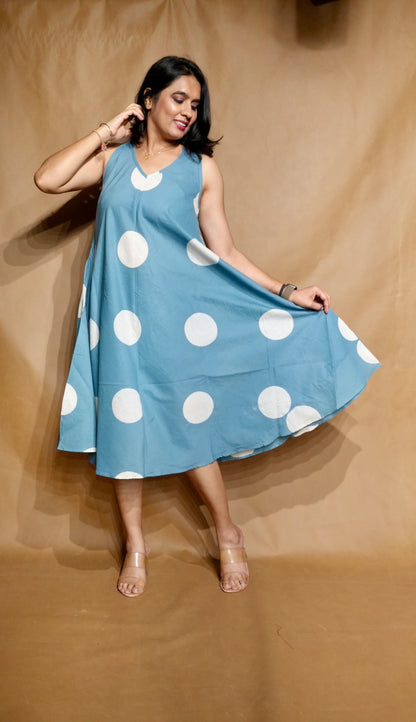 The Sky Dot Circular Dress
