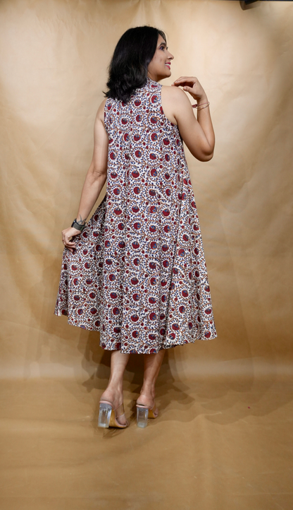 Rustic Bloom Anti-Fit Circular Dress