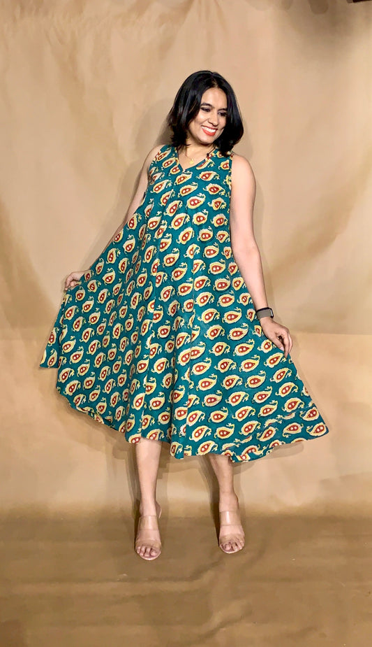 The Peacock Paisley Circular Dress