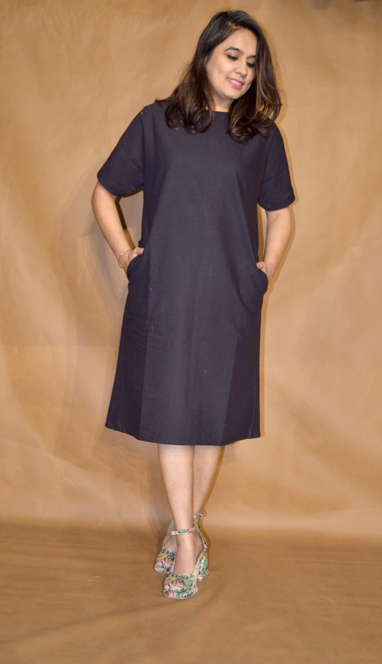 Everyday Ease Tee Dress – Noir Black