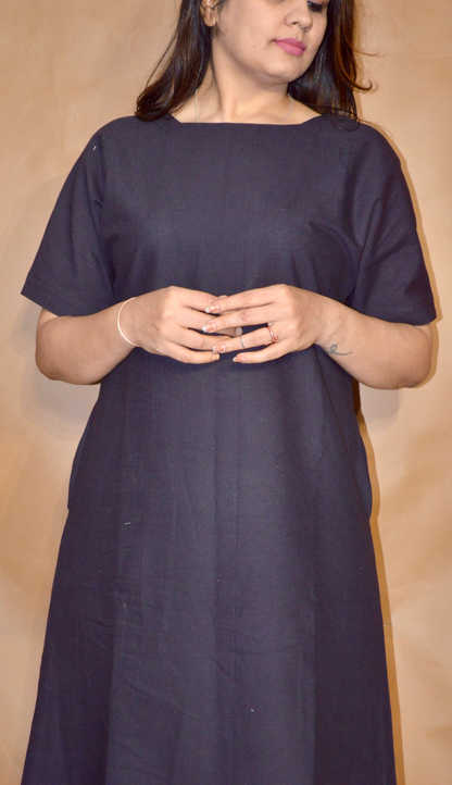 Everyday Ease Tee Dress – Noir Black