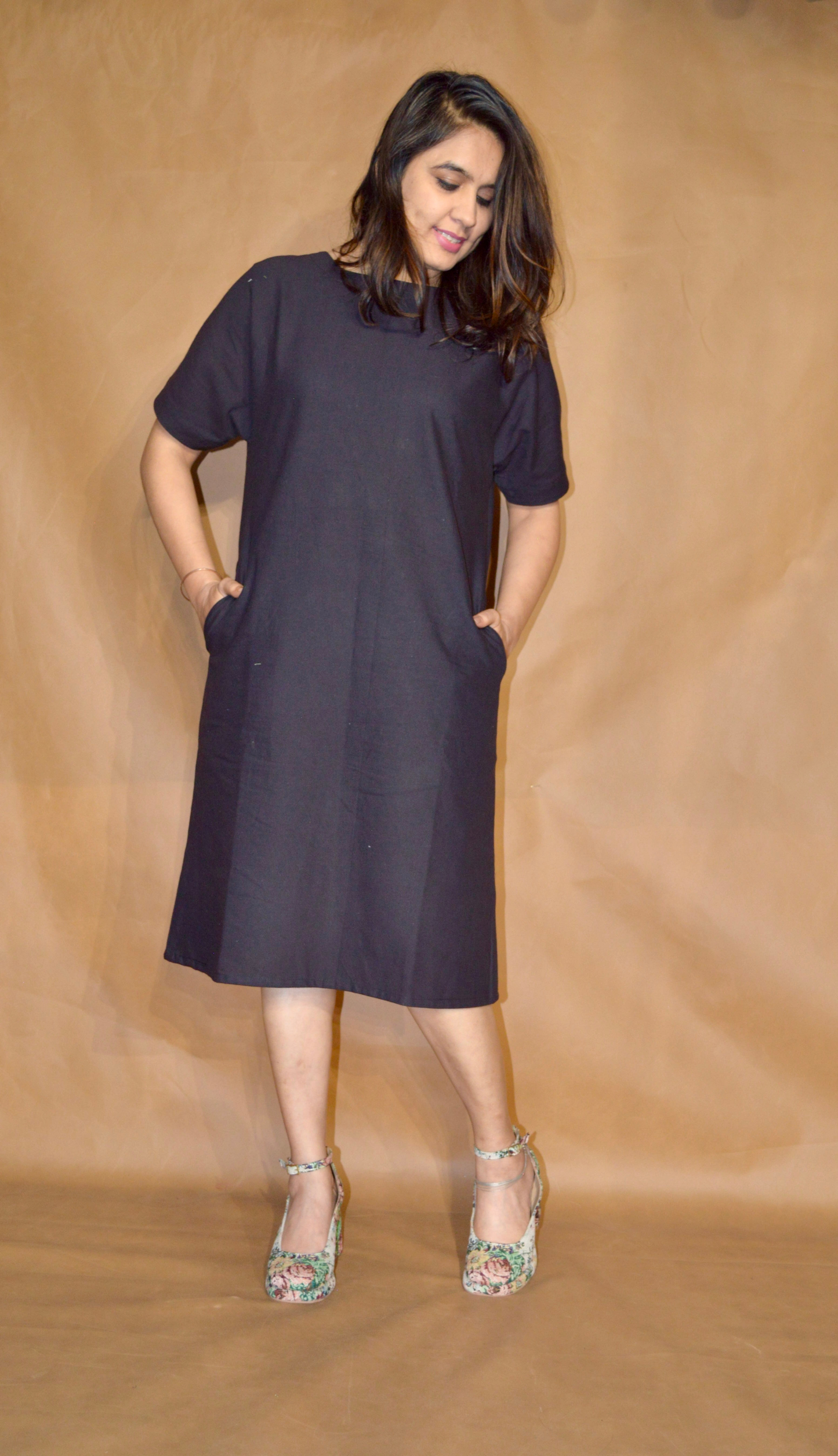 Everyday Ease Tee Dress – Noir Black