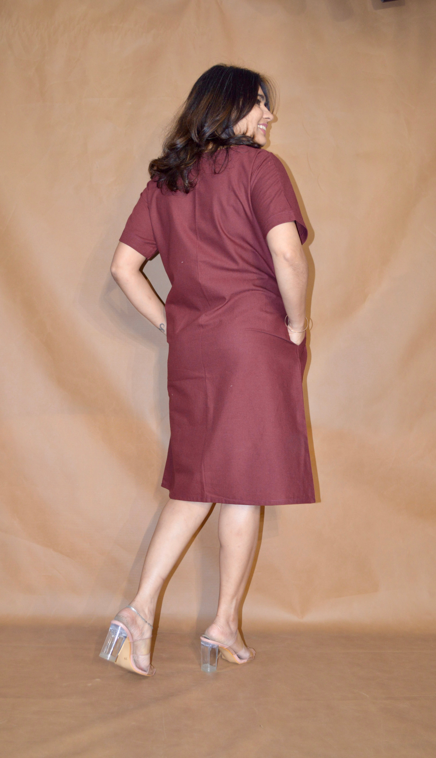 Everyday Ease Tee Dress – Haze Brown