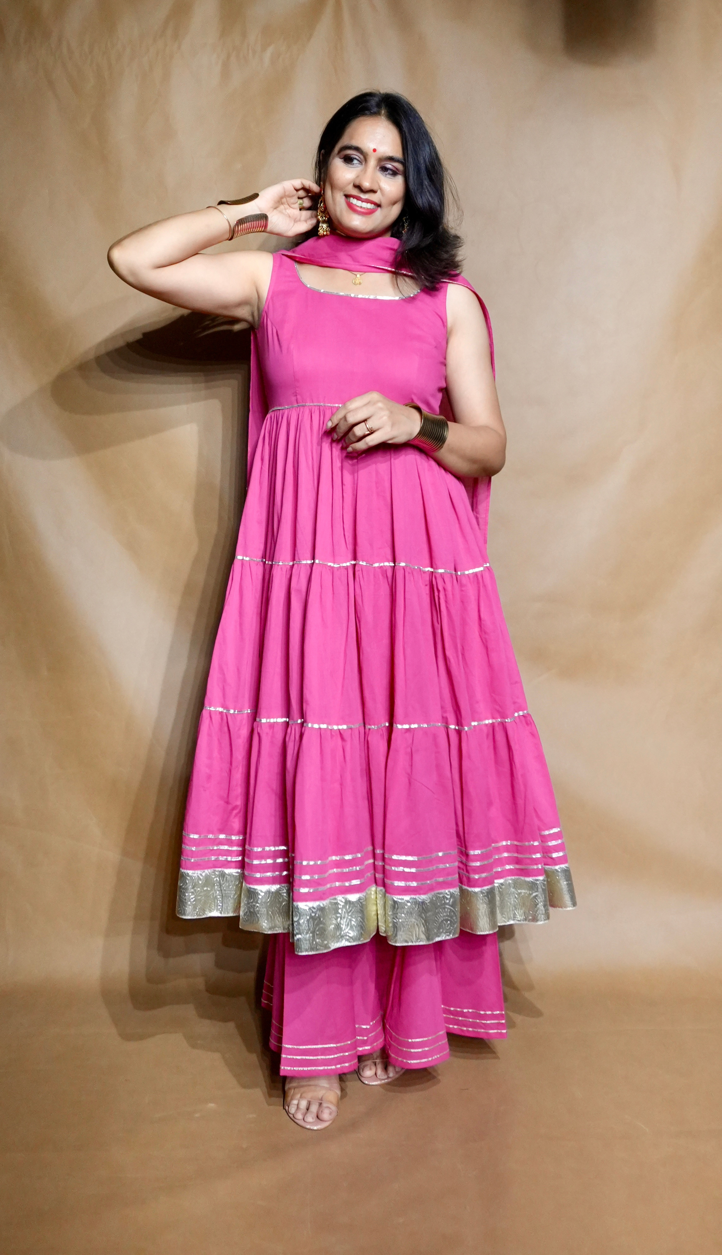 Gulabi Noor Anarkali Dress