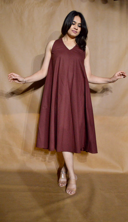The Wine Ember Circular Dress
