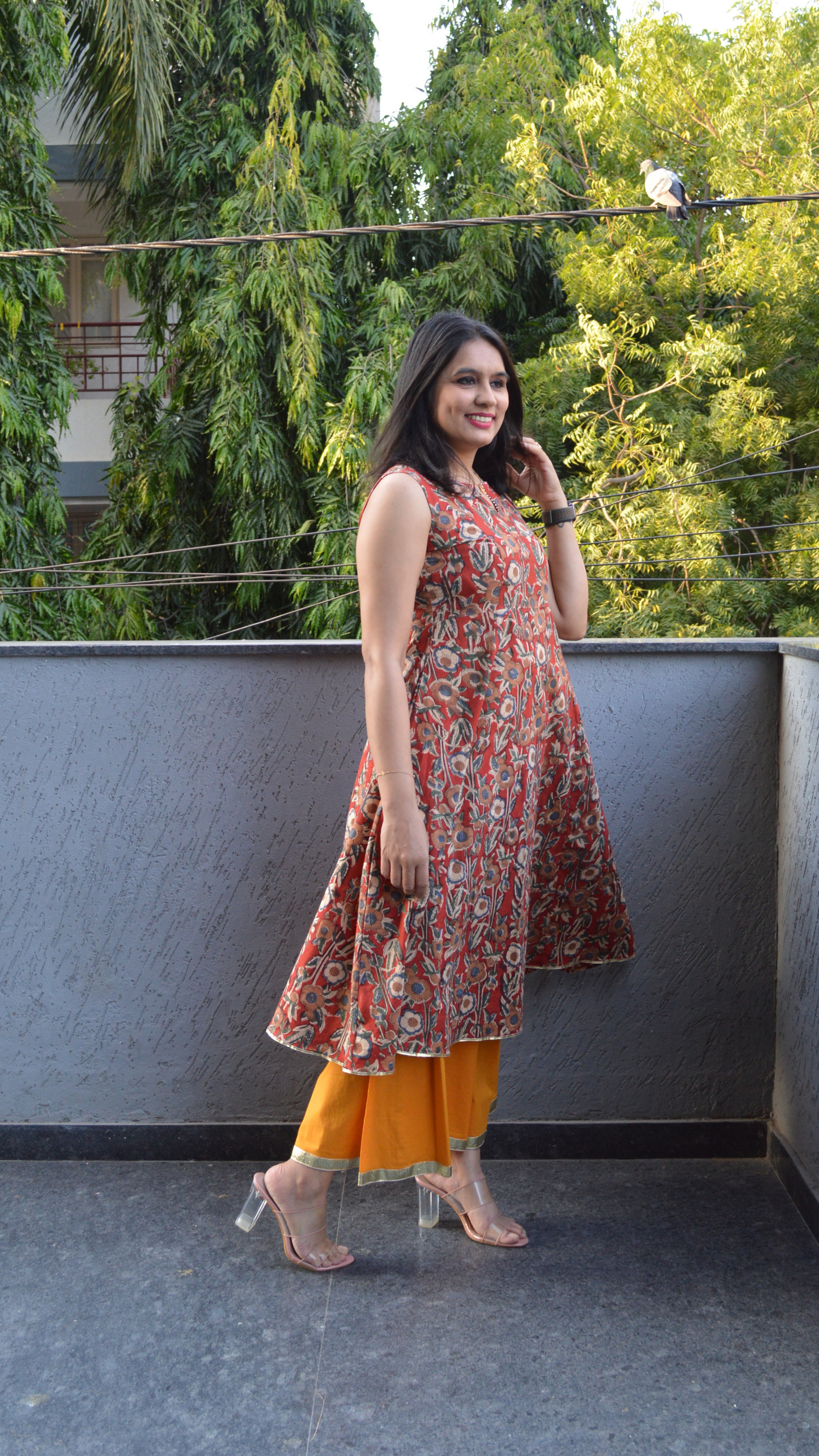 Red Kalamkari co-ord set