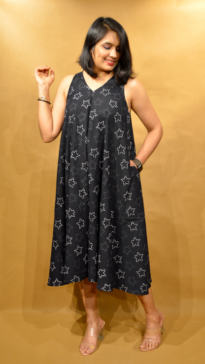 Black Sitara Circular Dress