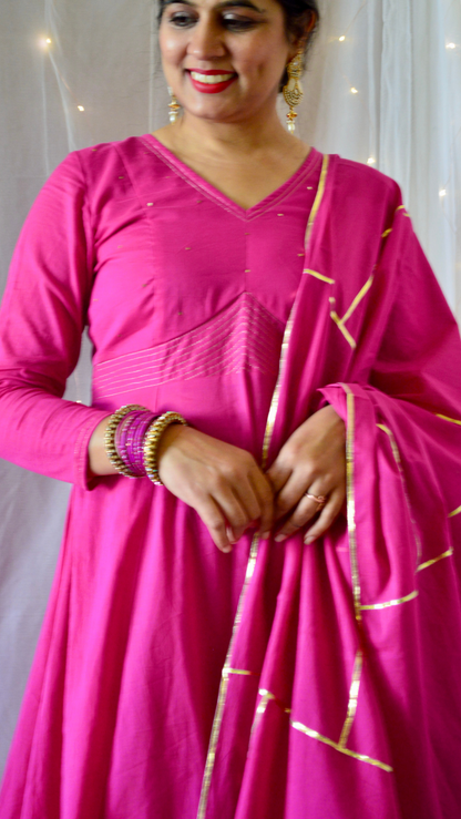 The Sunheri Rani Pink Anarkali Dress