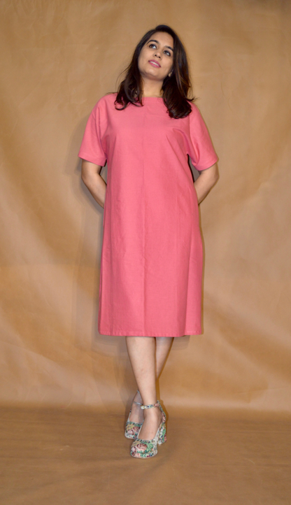 Everyday Ease Tee Dress – Blush Pink