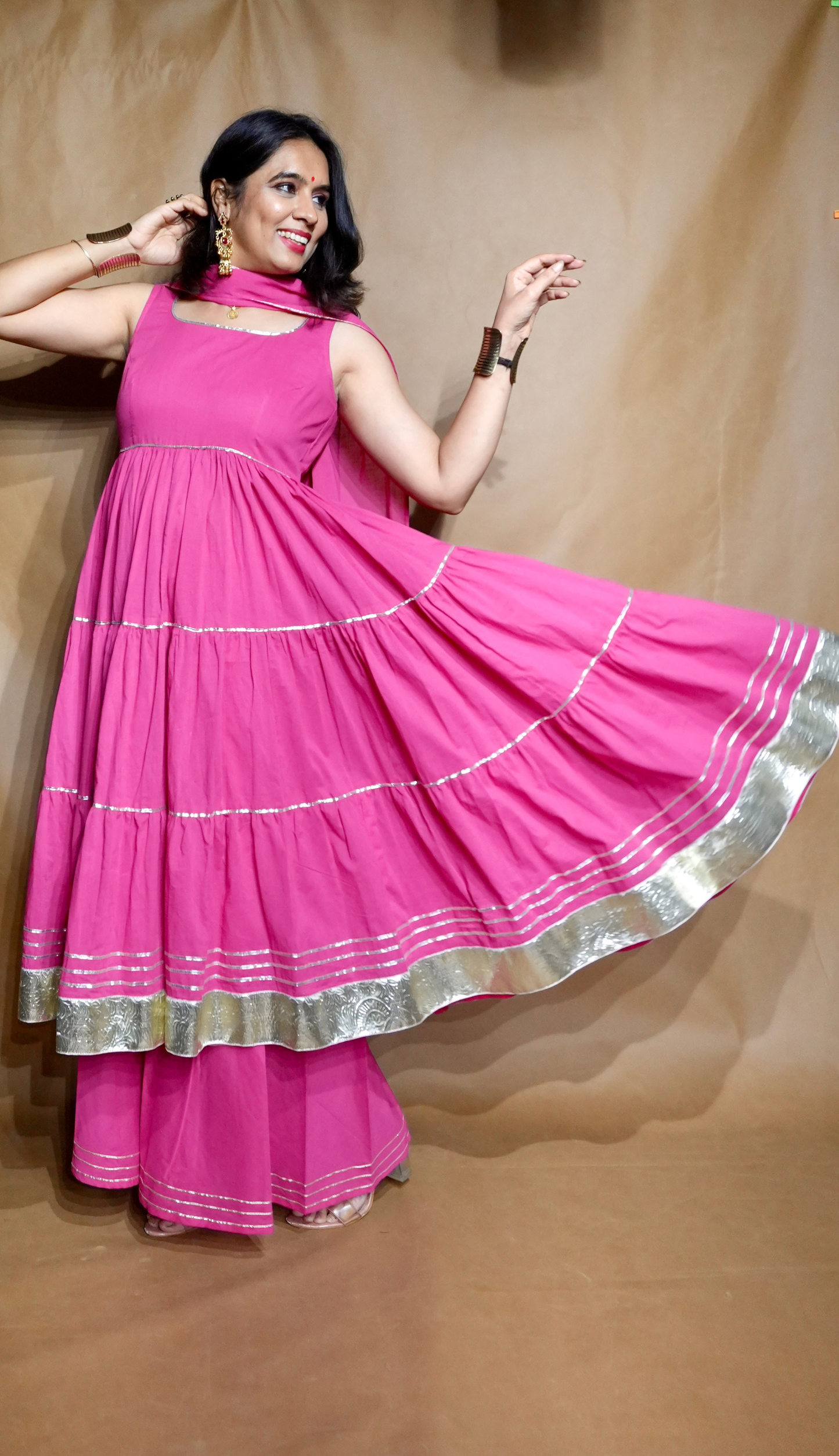 Gulabi Noor Anarkali Dress