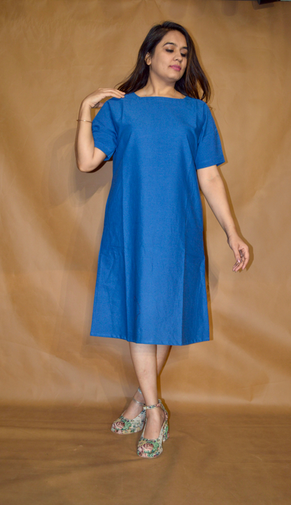 Everyday Ease Tee Dress – Cobalt Blue
