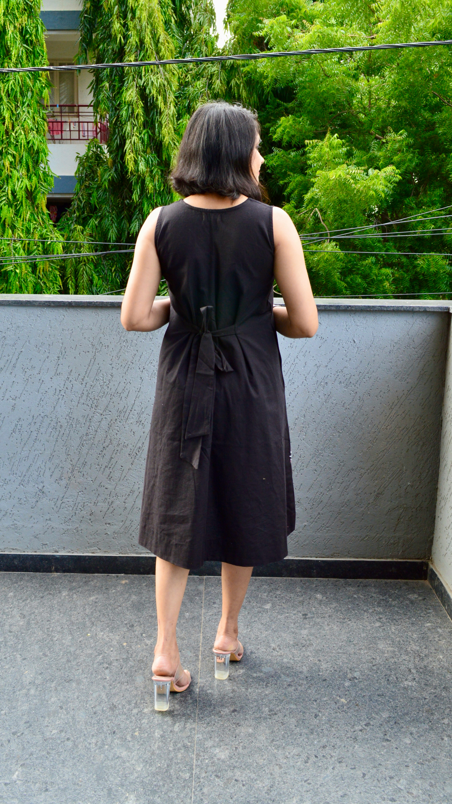 “Smell of woods “ - Black A-Line Dress