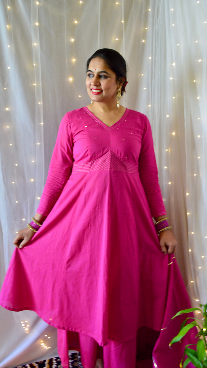 The Sunheri Rani Pink Anarkali Dress