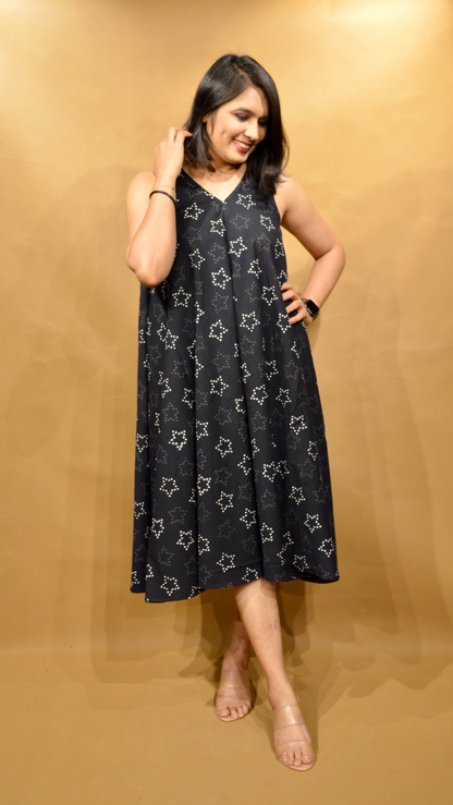 Black Sitara Circular Dress