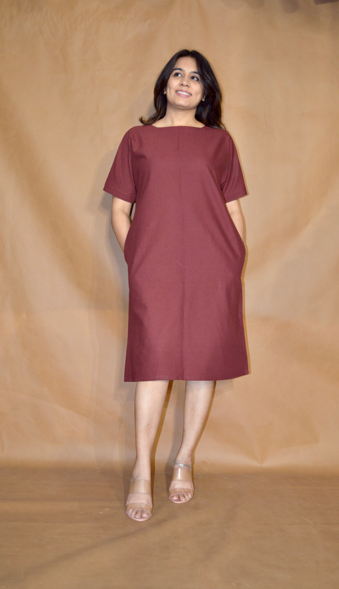 Everyday Ease Tee Dress – Haze Brown