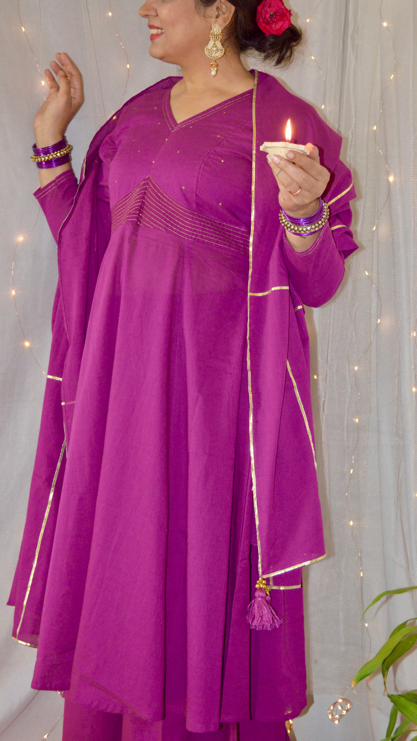 The Sunheri Vine Anarkali Dress
