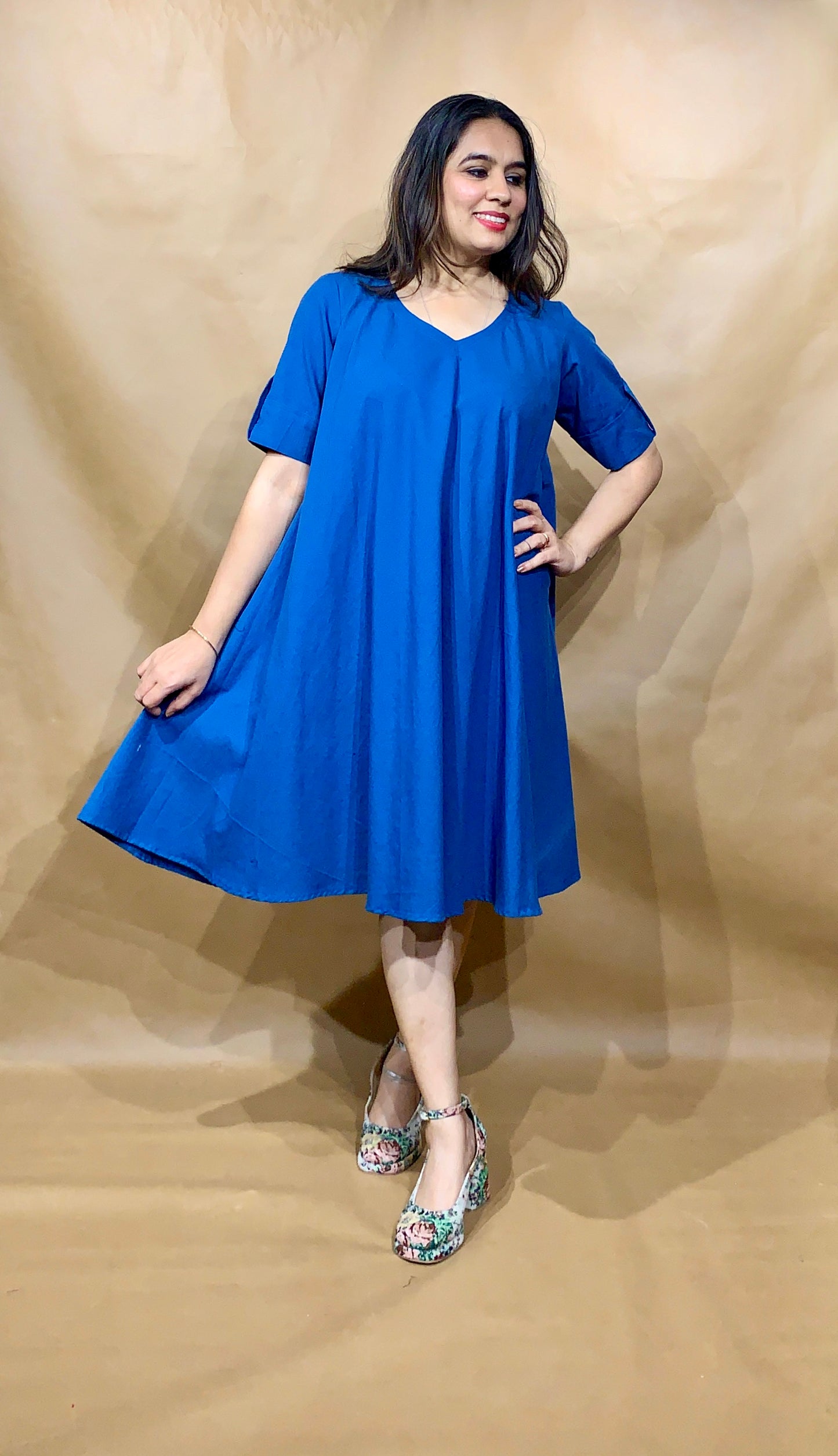 The Cobalt Drift Tent Dress