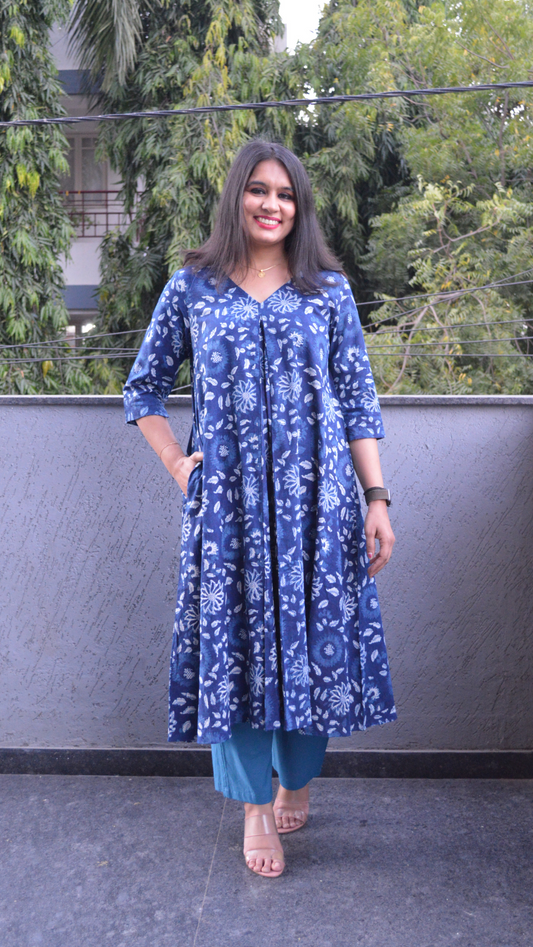 Indigo Kalamkari co-ord set