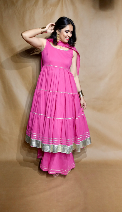 Gulabi Noor Anarkali Dress