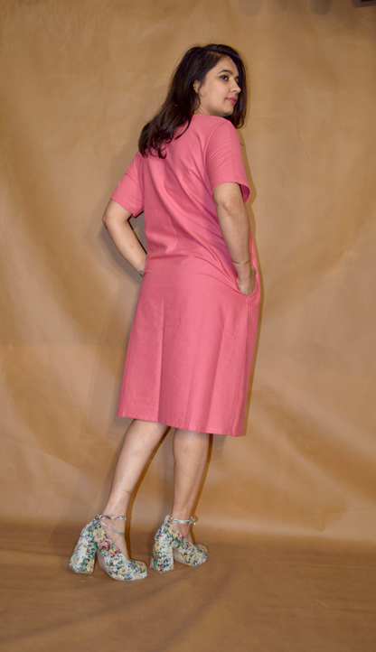 Everyday Ease Tee Dress – Blush Pink