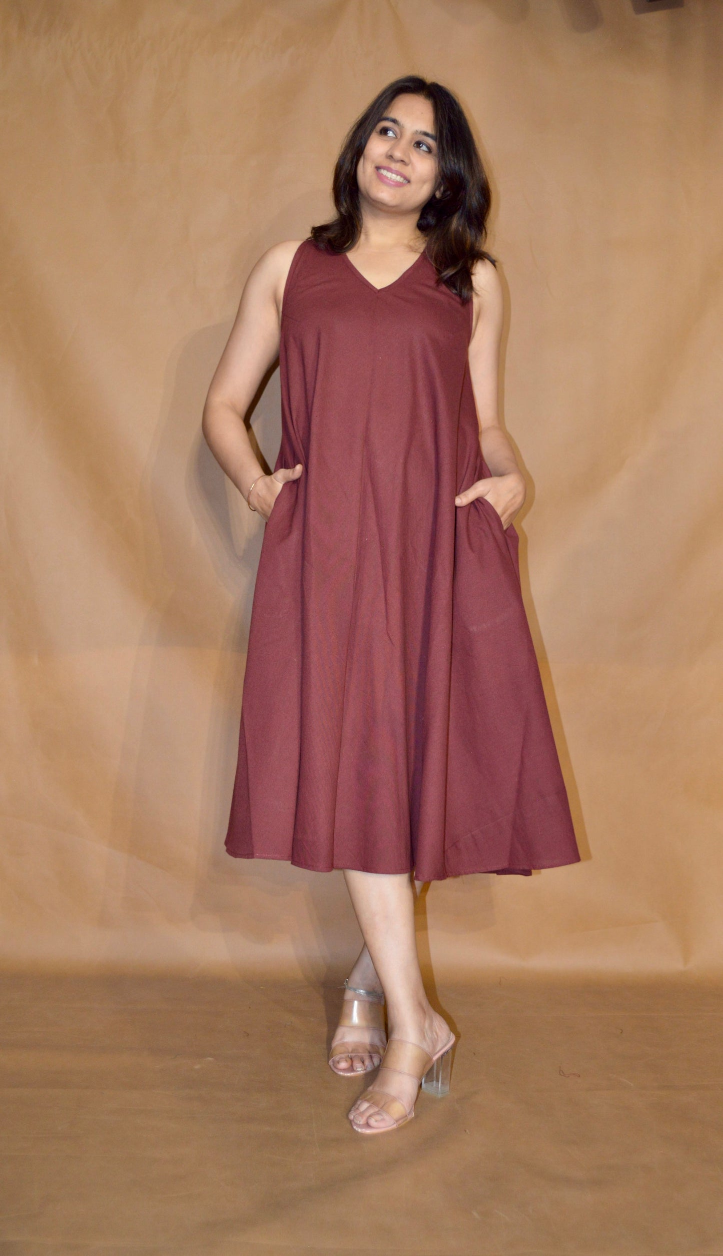 The Wine Ember Circular Dress