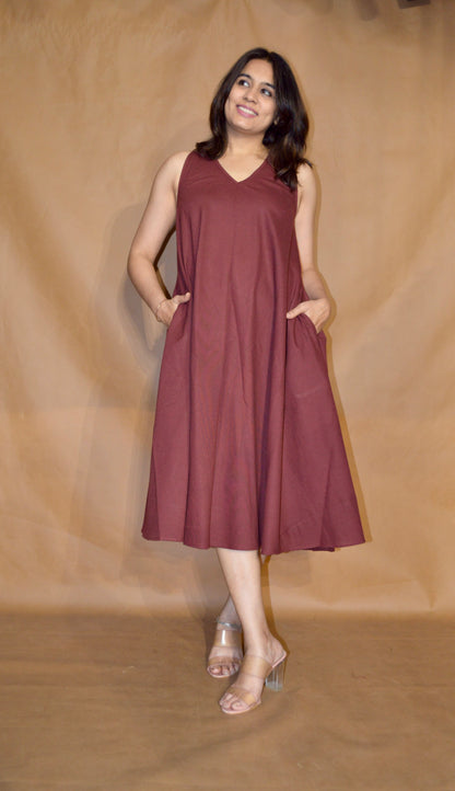 The Wine Ember Circular Dress