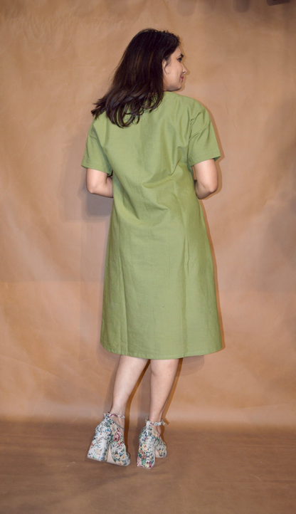 Everyday Ease Tee Dress – Olive Calm