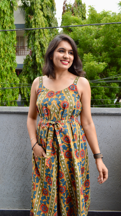 Mustard Kalamkari Jumpsuit