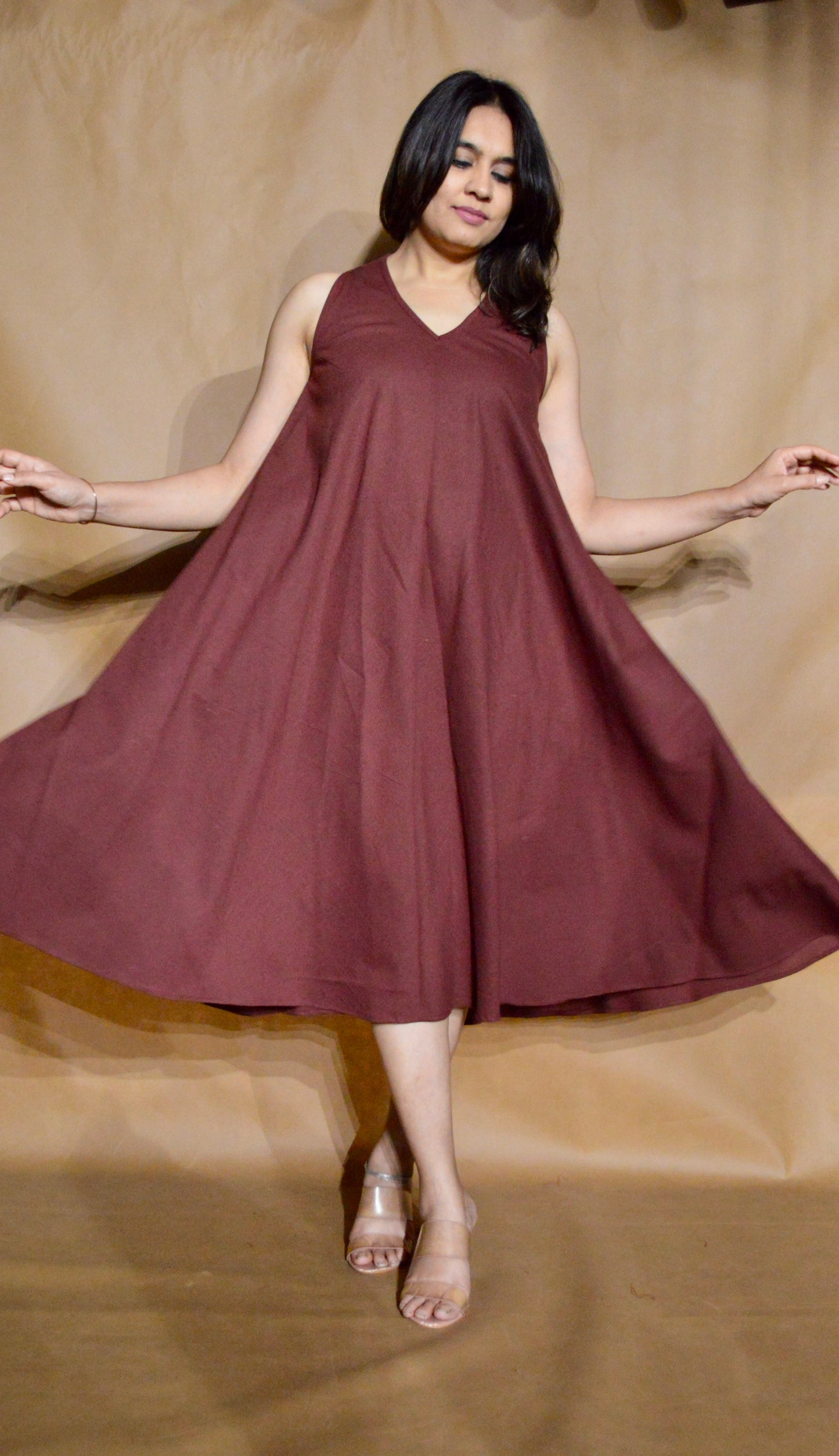 The Wine Ember Circular Dress
