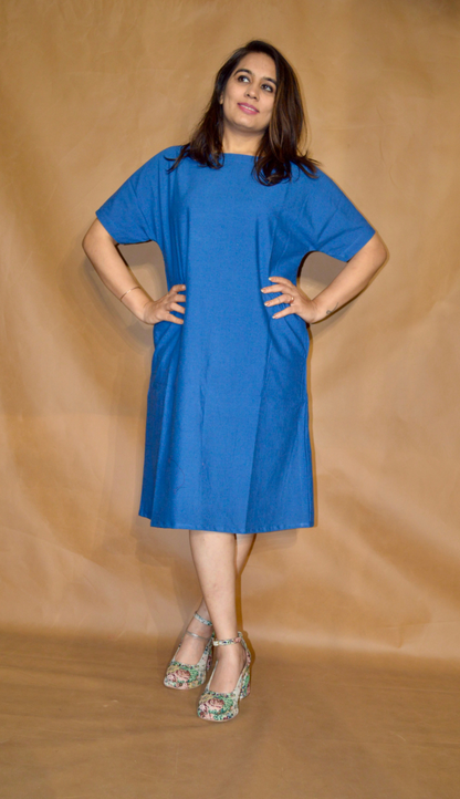 Everyday Ease Tee Dress – Cobalt Blue