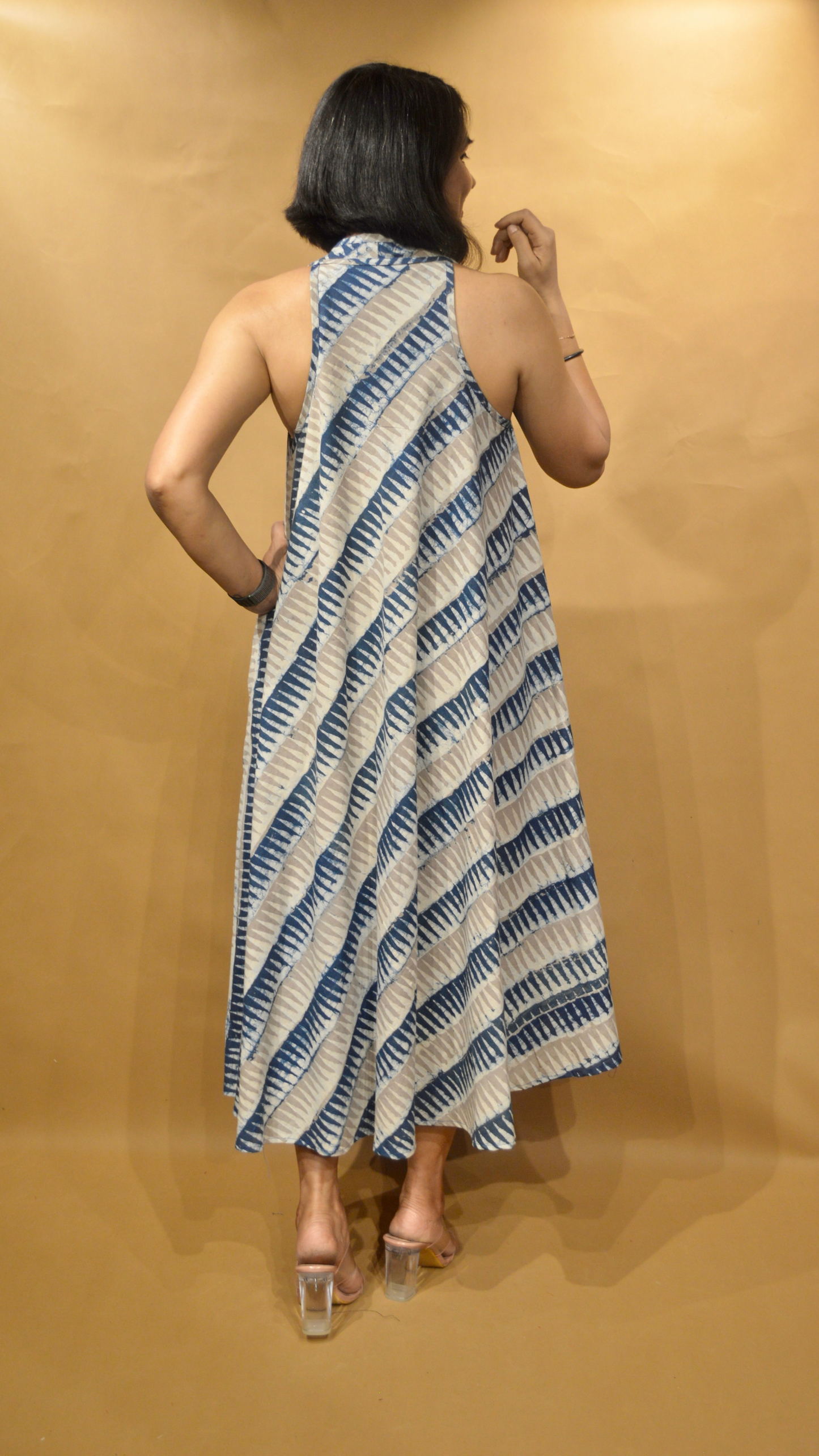 Indigo Geometric T-Back Dress