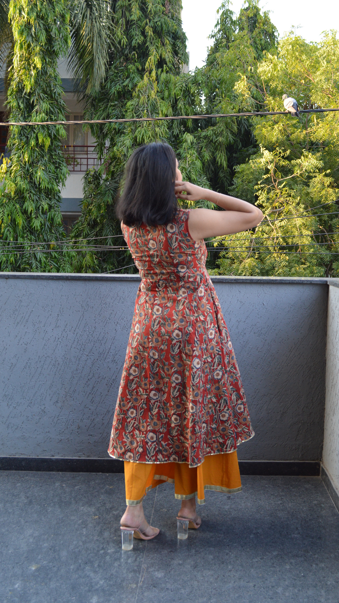 Red Kalamkari co-ord set