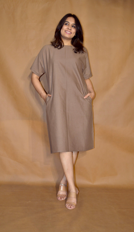 Everyday Ease Tee Dress – Clay Mist