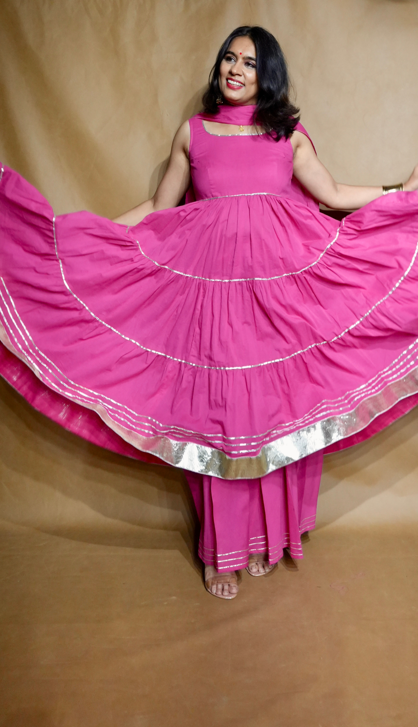 Gulabi Noor Anarkali Dress