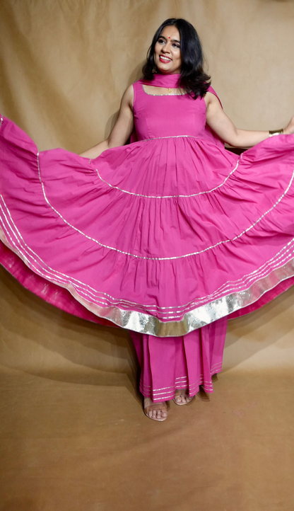Gulabi Noor Anarkali Dress