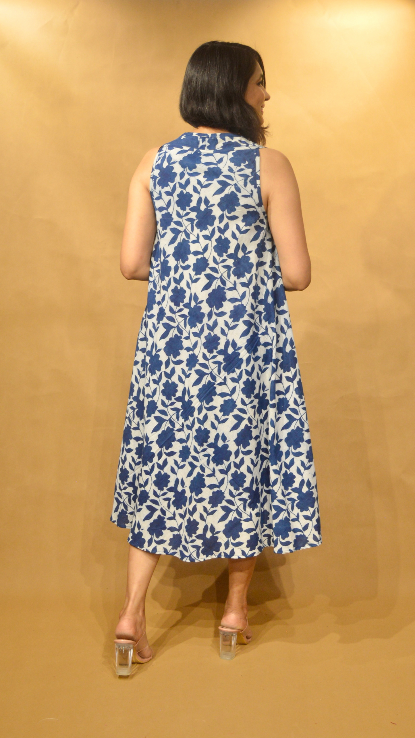 Indigo Floral Circular Dress