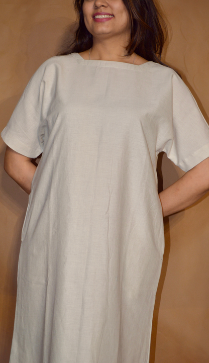 Everyday Ease Tee Dress – Soft Ivory