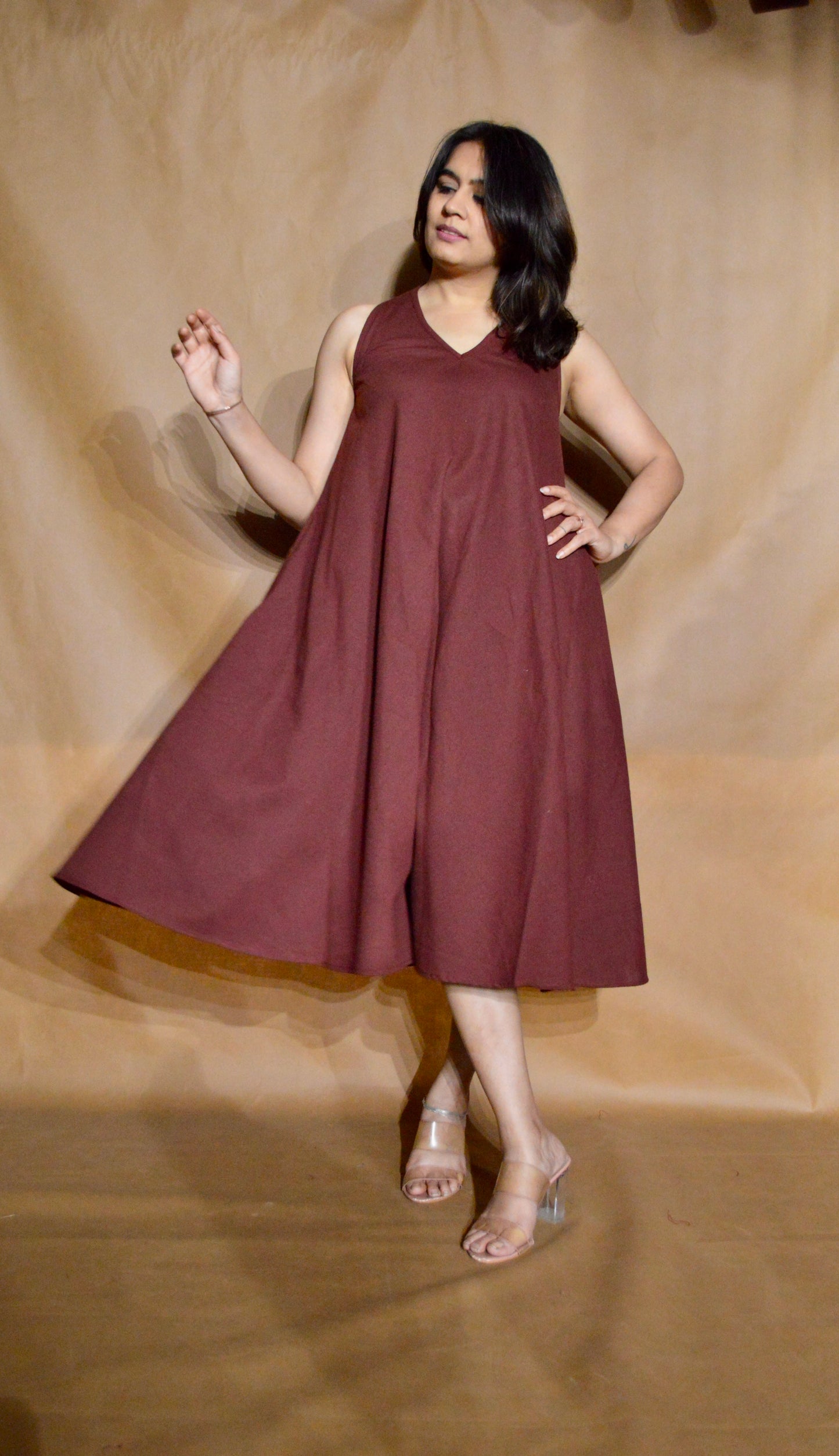 The Wine Ember Circular Dress