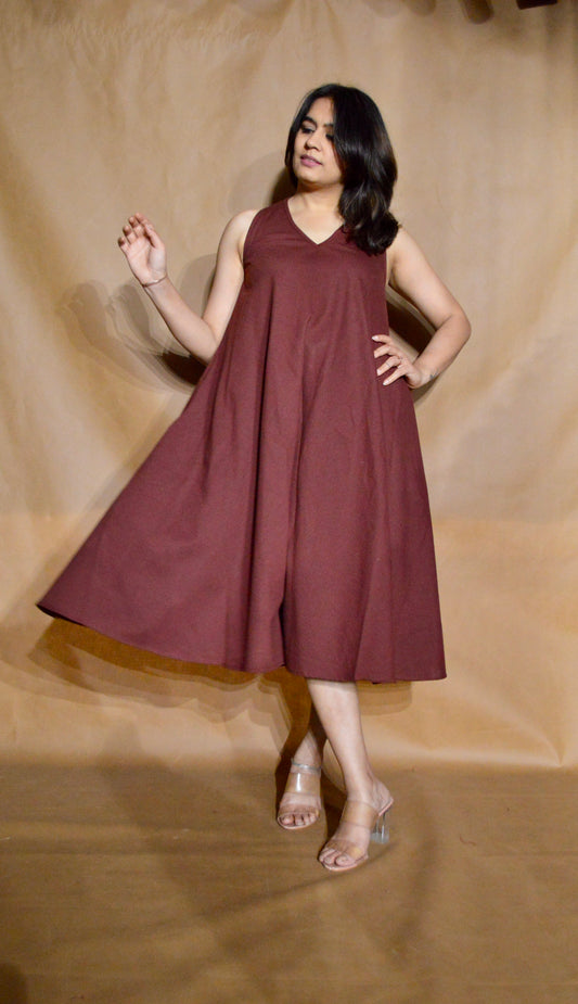 The Wine Ember Circular Dress