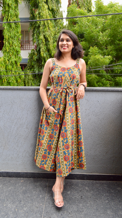 Mustard Kalamkari Jumpsuit