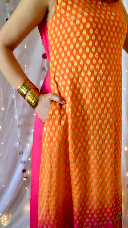 The Amaira Orange And Pink Cocktail Dress