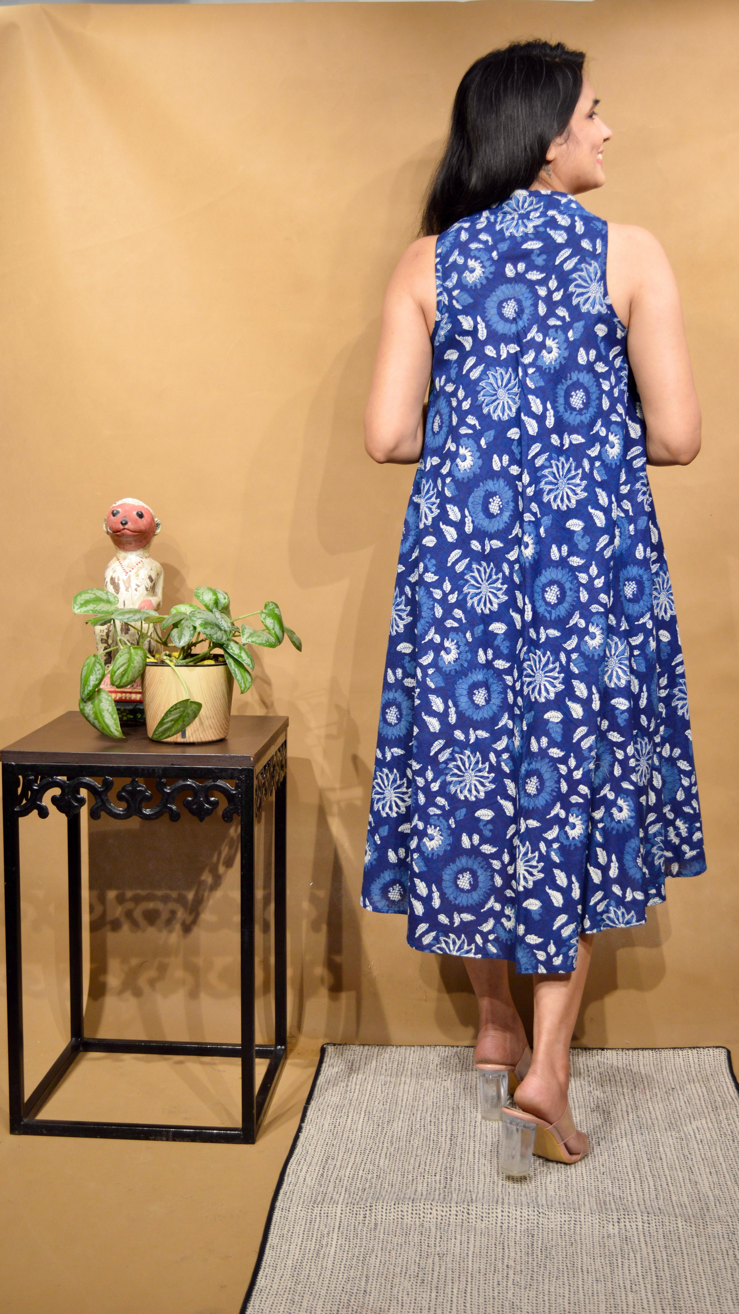 Indigo Kalamkari Circular Dress