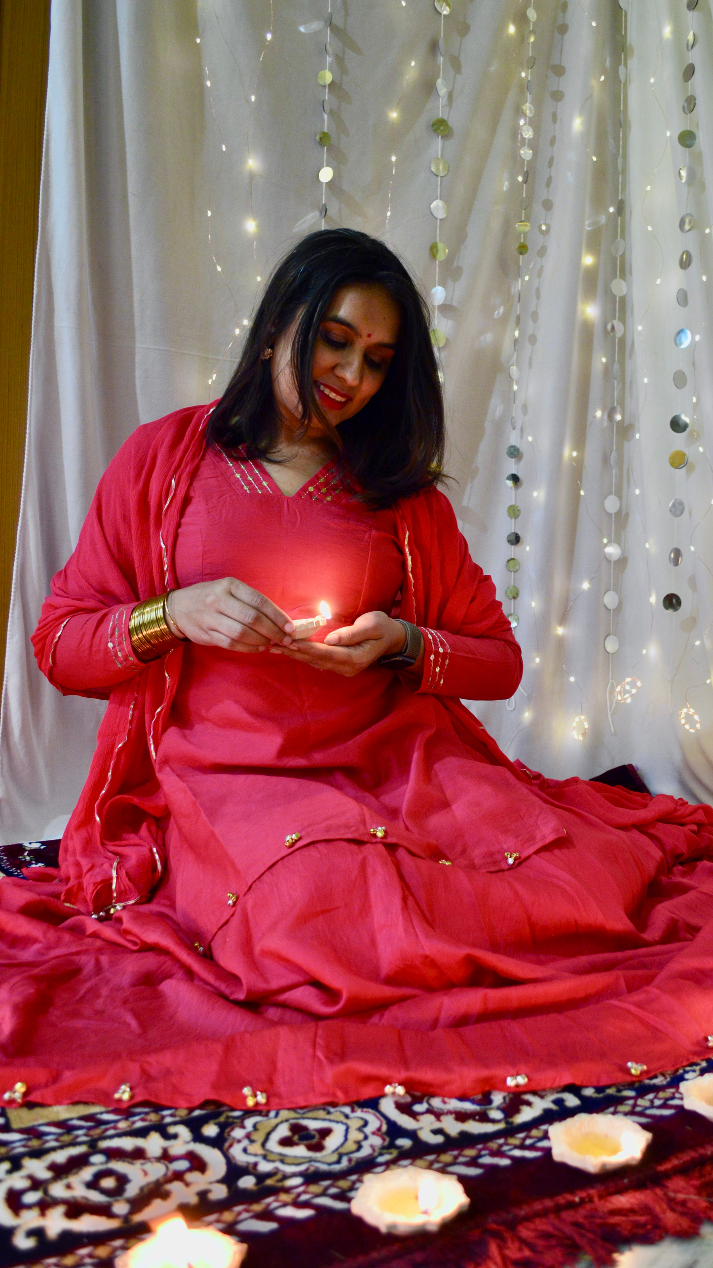 The chaaya Red kurta Lehenga set